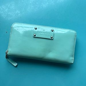 Kate Spade mint green zip wallet